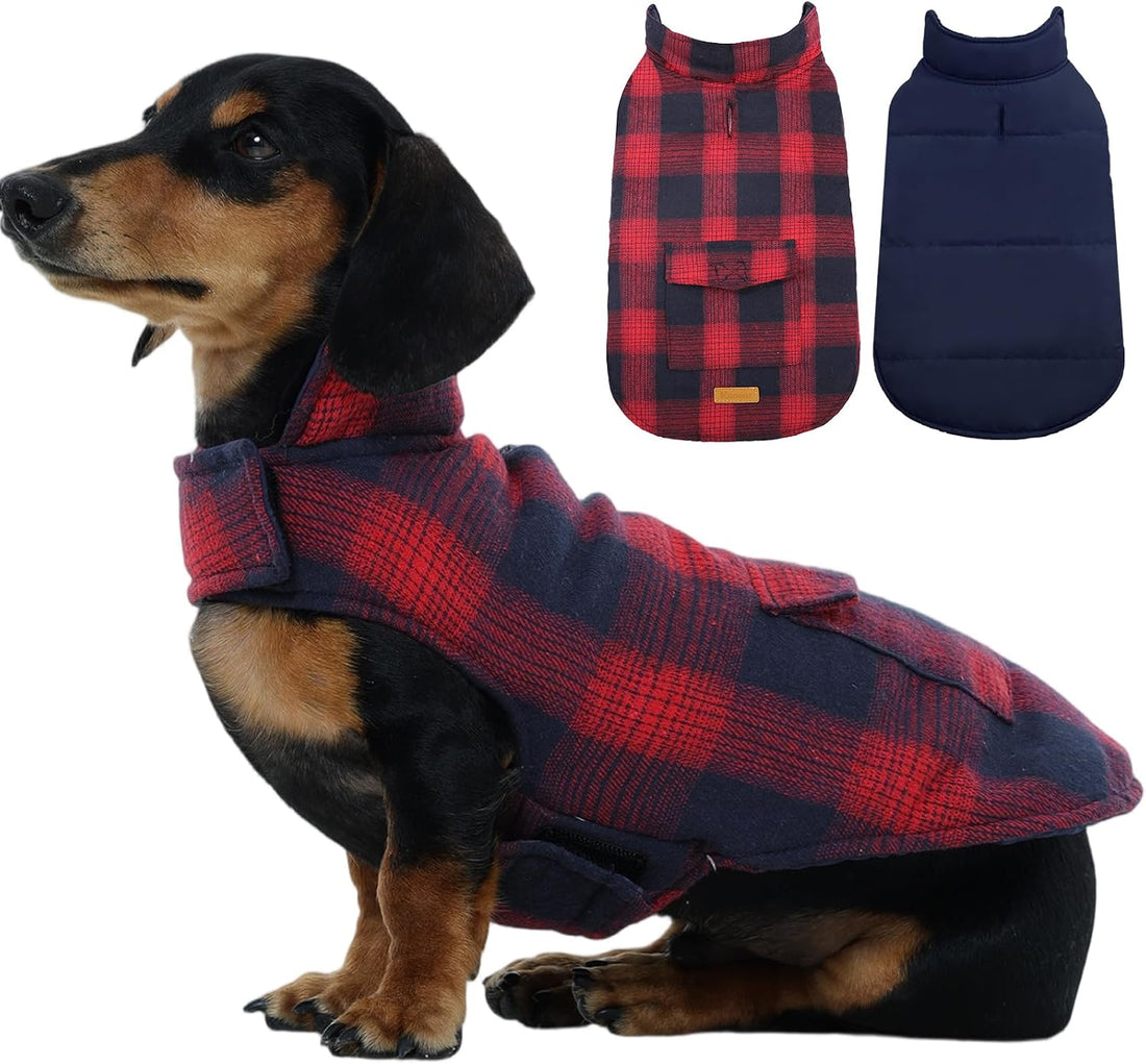 Kuoser Dog Winter Coat, Reversible Dog Jacket