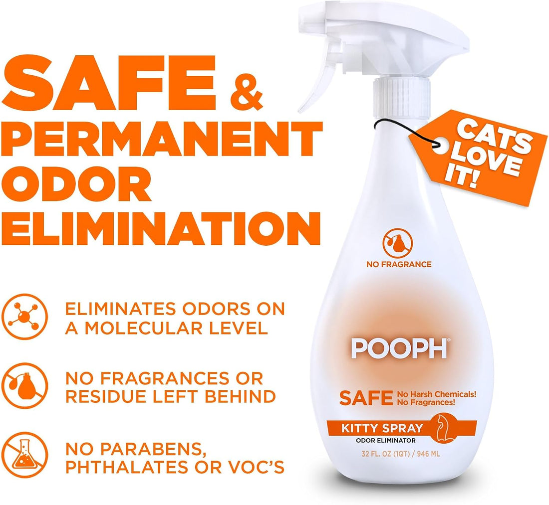POOPH Kitty Odor Eliminator Spray for Cats, 32 fl oz