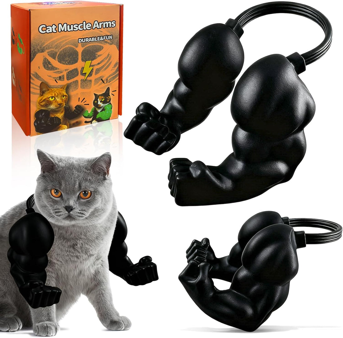 babyye Cat Toys Muscle Arms, Funny Printed Cat's Neck Arm with Muscle
