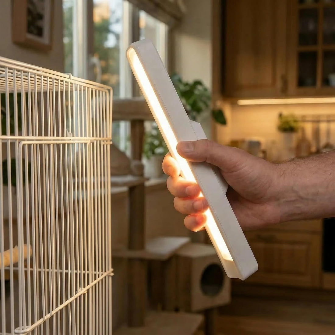 Bird Cage LED Light 3 Color Modes, USB Rechargeable