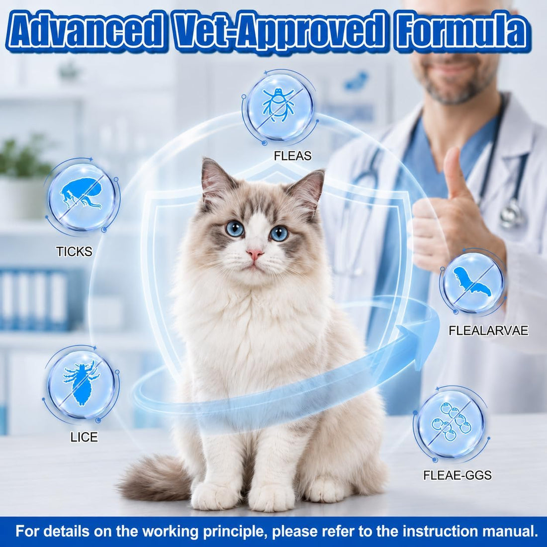 Cat Flea and Tick Drops, 6-Month Supply for Cats & Kittens