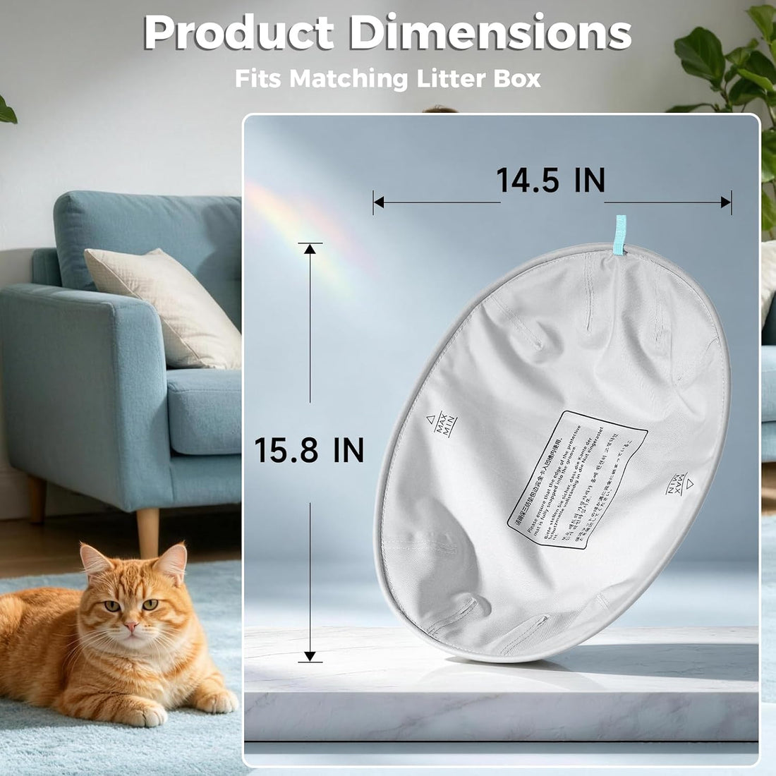 2Pcs Cat Litter Pad for Open Top Self-Cleaning Litter Box Replacement