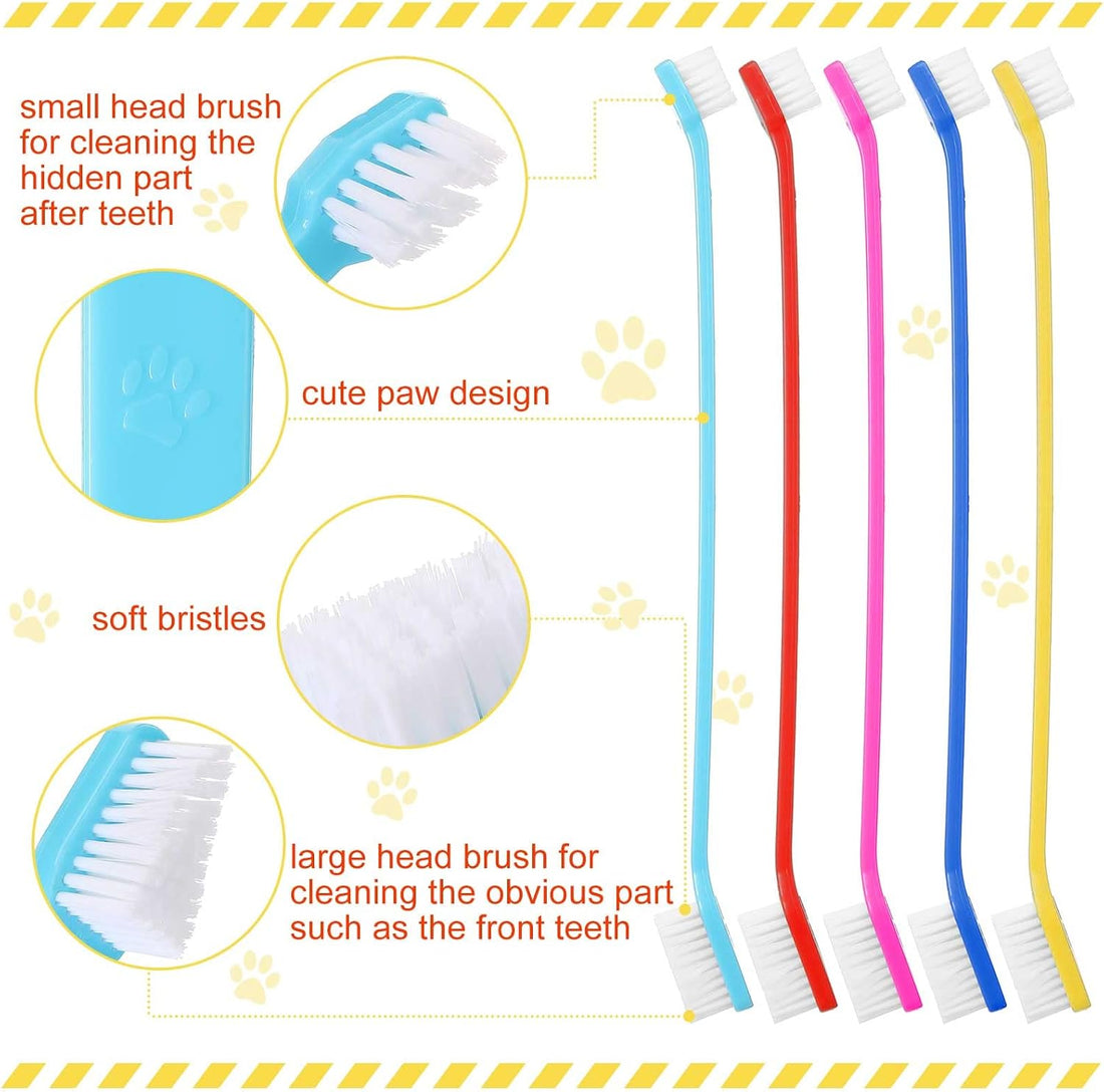 Eaasty 300 Pcs Dog Toothbrush Bulk Dual Headed Dental Brushes Puppy