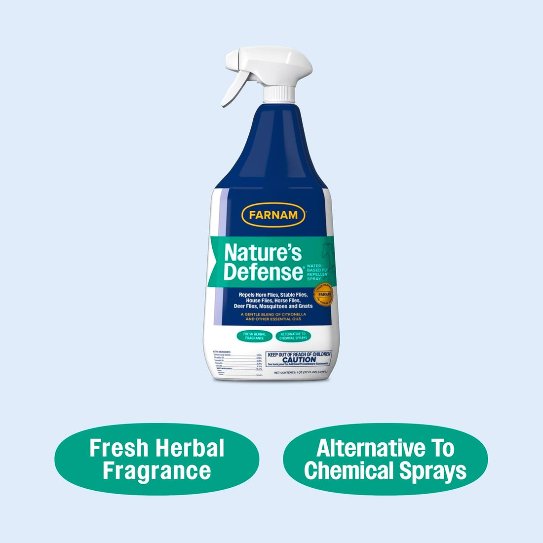 Farnam Nature’s Defense Botanical Fly Repellent Spray for Horses