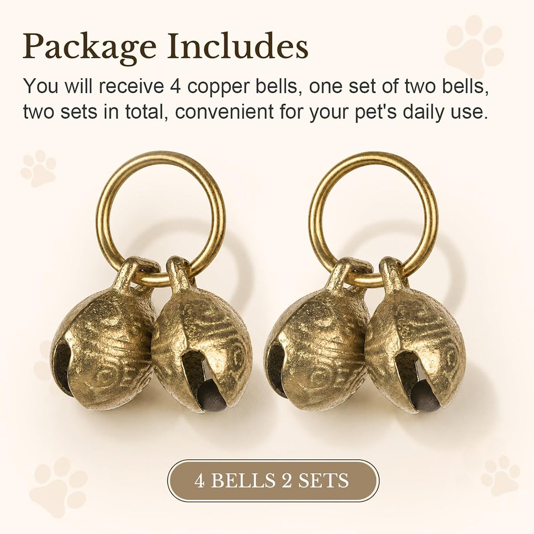 Copper Bells for Dog Collars,Brass Dog Bells