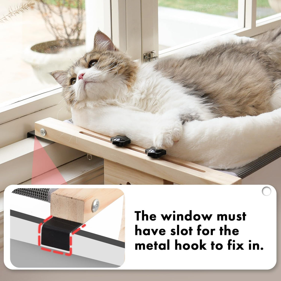 AMOSIJOY Cat Sill Window Perch Sturdy Hammock Window Seat