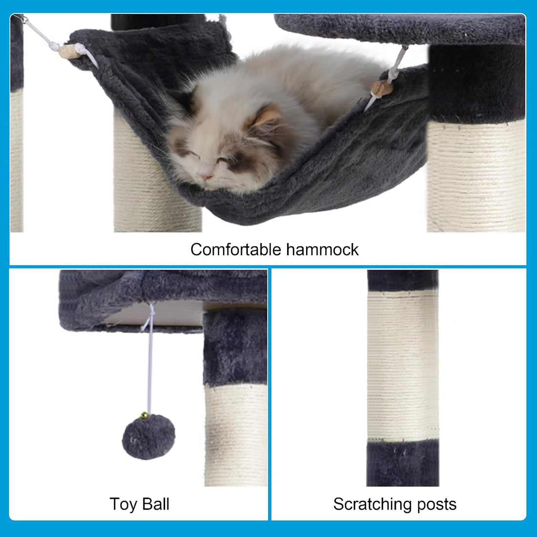 Hey-brother Large Multi-Level Cat Tree Condo Furniture