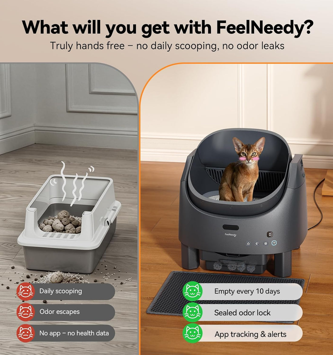 Automatic Self-Cleaning Cat Litter Box Replaced Trash Bags-3 Rolls