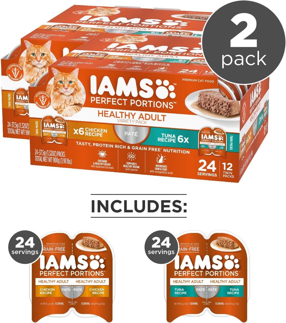 IAMS Perfect Portions Healthy Adult Pate Wet Cat Food