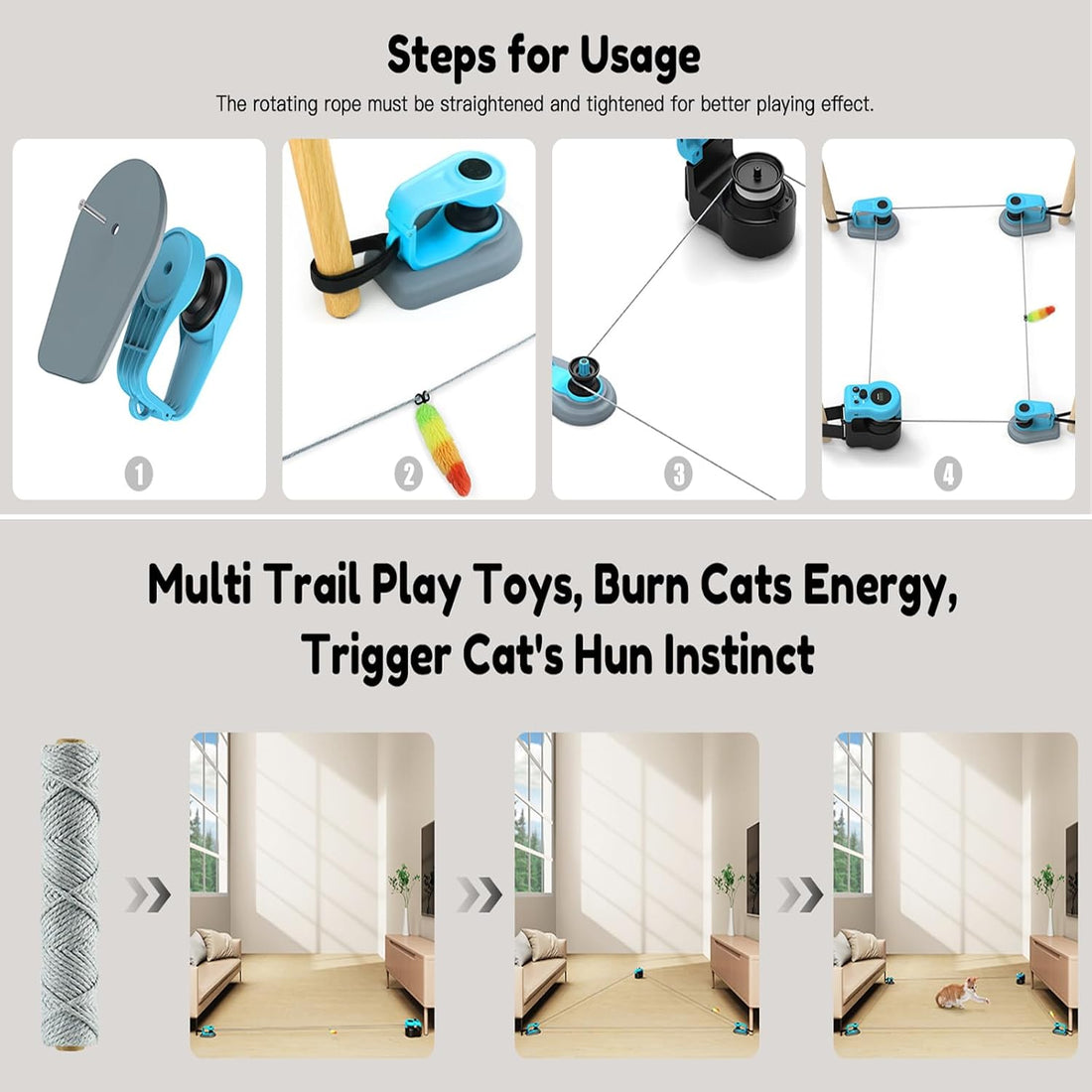 AsFrost Upgraded Interactive Cat Toy for Indoor Cats