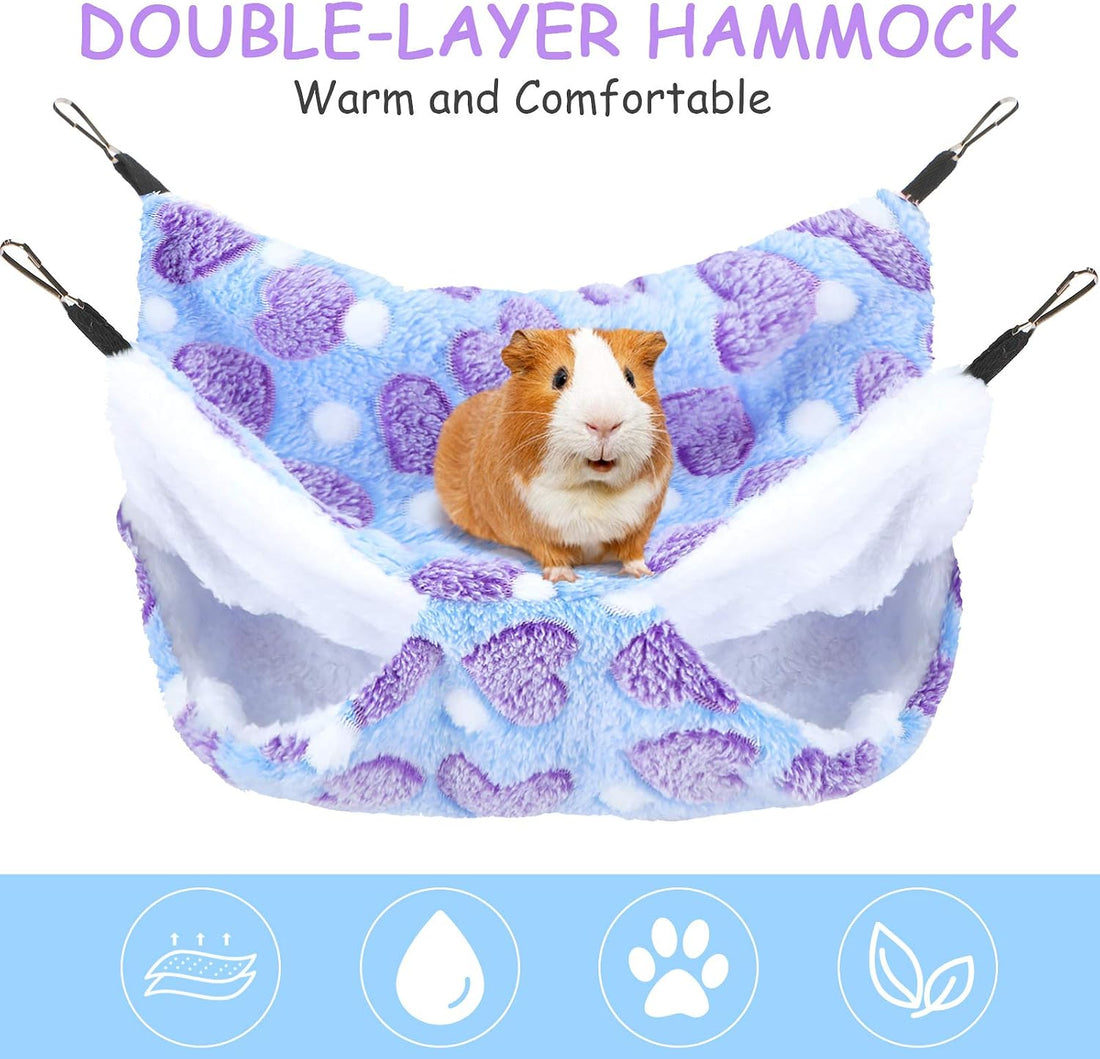 Boao 2 Pcs Guinea Pig Rat Hammock for Pet, Purple, Coffee