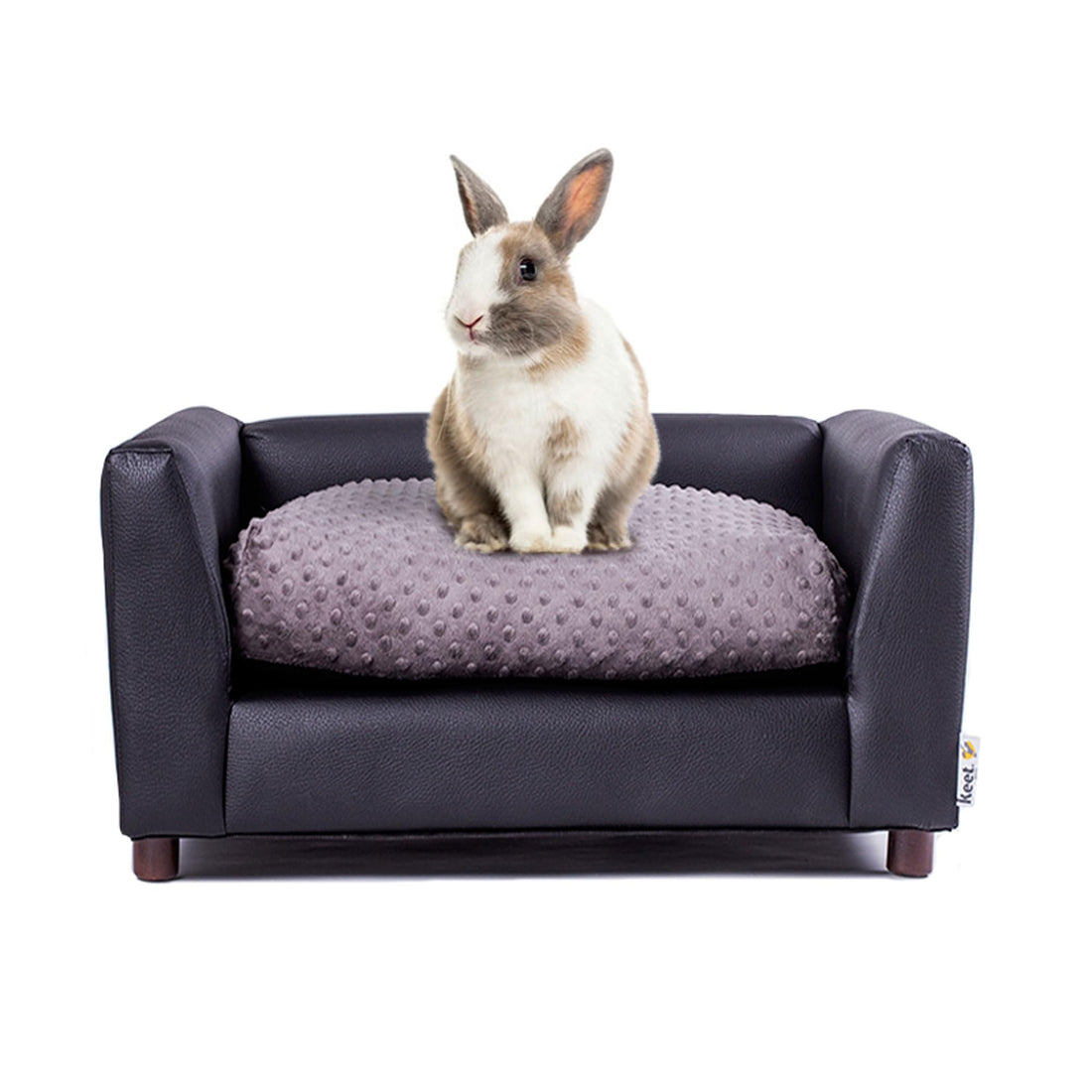 Keet Fluffy Deluxe Pet Bed, Sofa Charcoal, Small