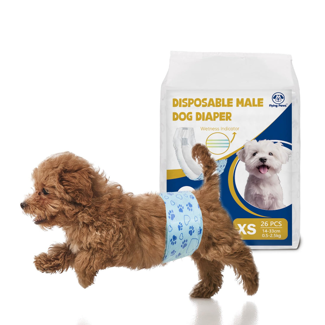 Male Dog Diapers with Wetness Indicator
