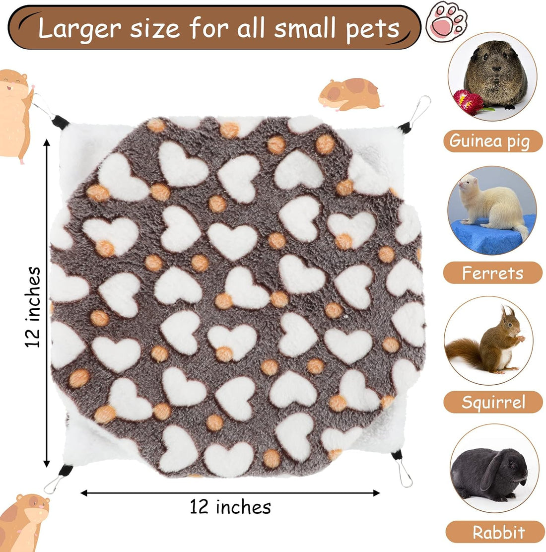 Boao 2 Pcs Guinea Pig Rat Hammock for Pet, Purple, Coffee