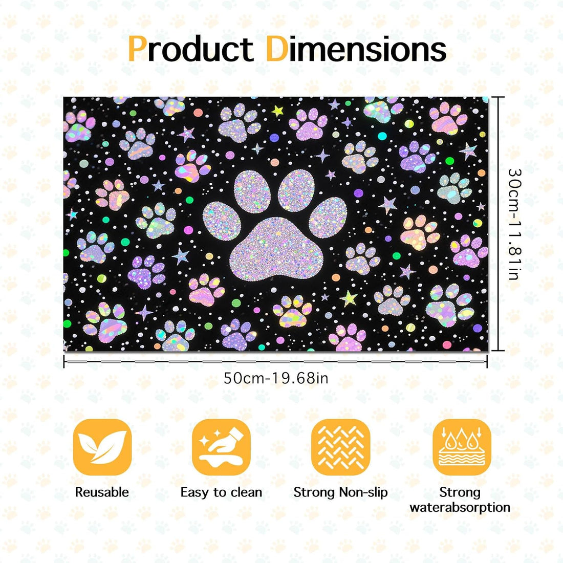 HOMETITUTE Pet Feeding Mats Cat Mat for Food and Water 20" x 12"