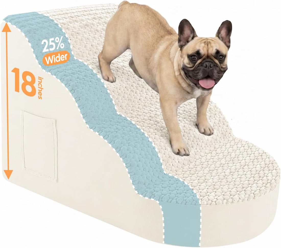 Dog Stairs for Large Dogs, Extra Wide 20" Dog Ramp for Bed