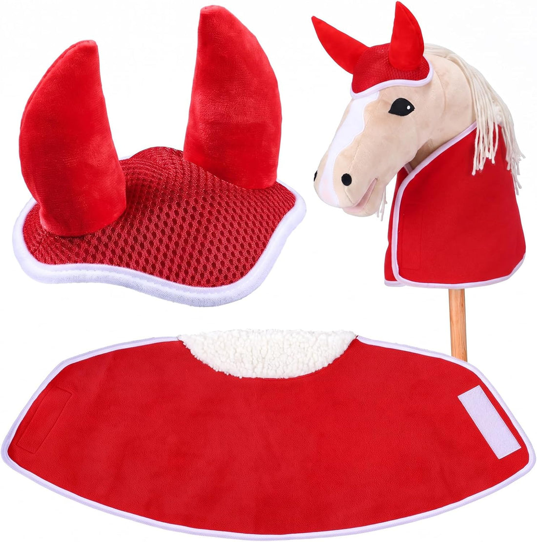 Tallew 2 Pcs Hobby Horse Tack Toy Accessories Set