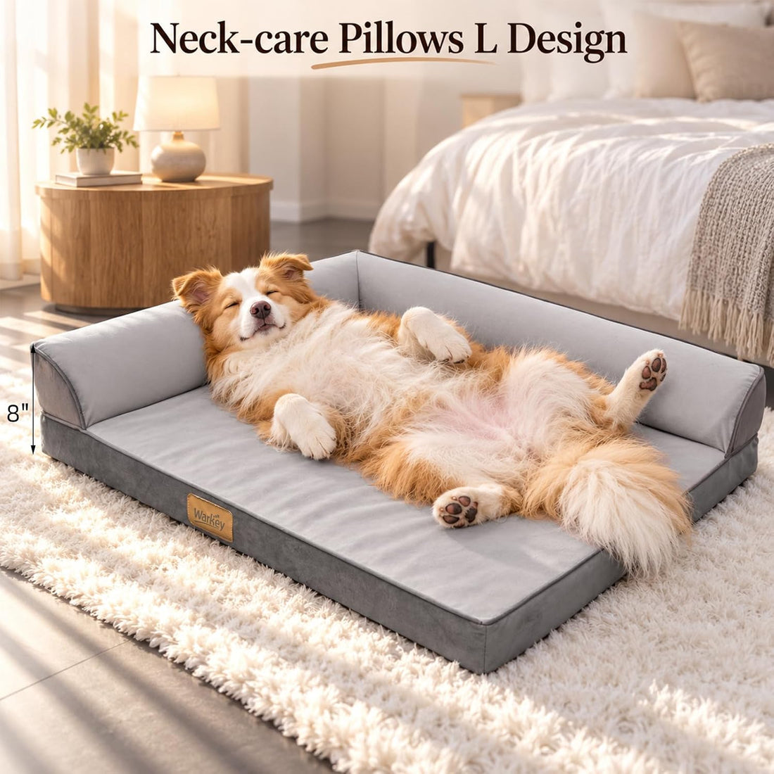 Large Orthopedic Dog Bed, Calming Waterproof Memory Foam Dog Sofa Bed