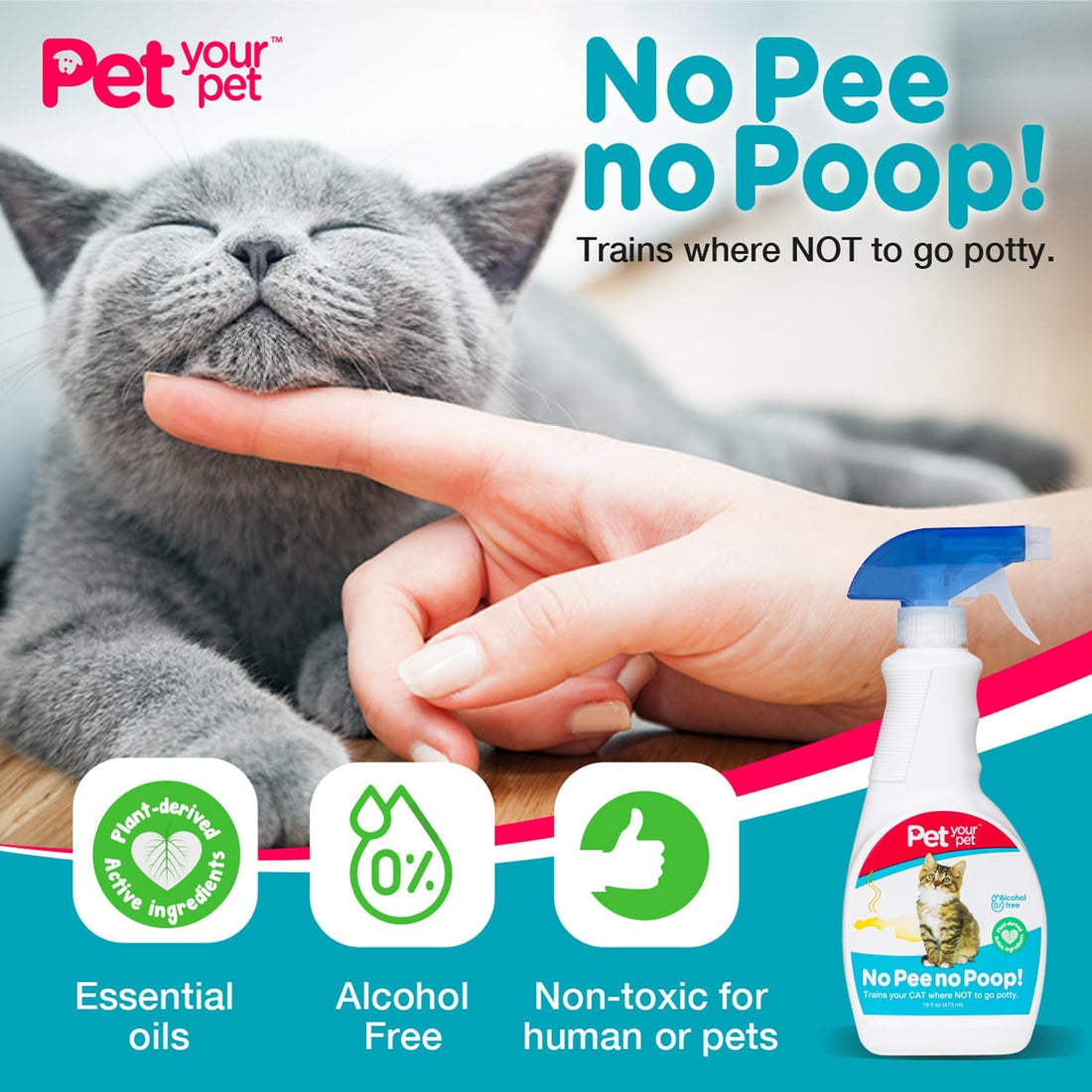 Cat Potty Training Spray No Pee No Poop, 16 Fl Oz