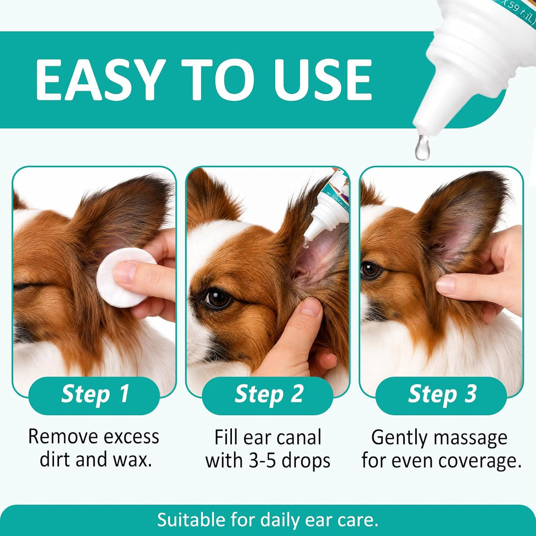 Daiasns Ear Cleanser for Dogs & Cats, Pet Ear Drops for Itchy Ears