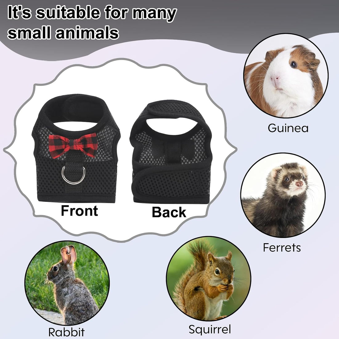 Guinea Pig Harness and Leash，2packs Guinea Pig Clothes Baby Ferret