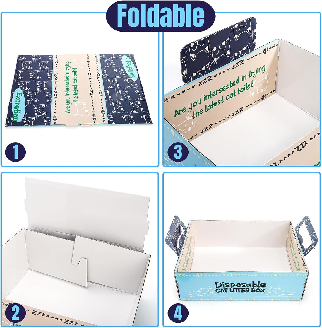 Hiceeden 8 Pcs Disposable Litter Box for Cats