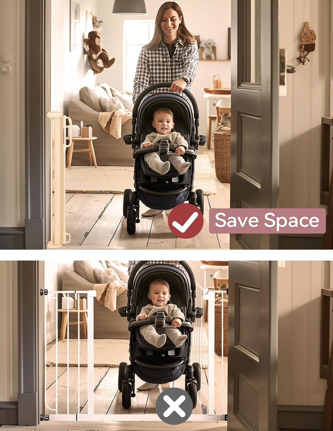 Momcozy Retractable Easy-to-Use Mesh Baby Gate