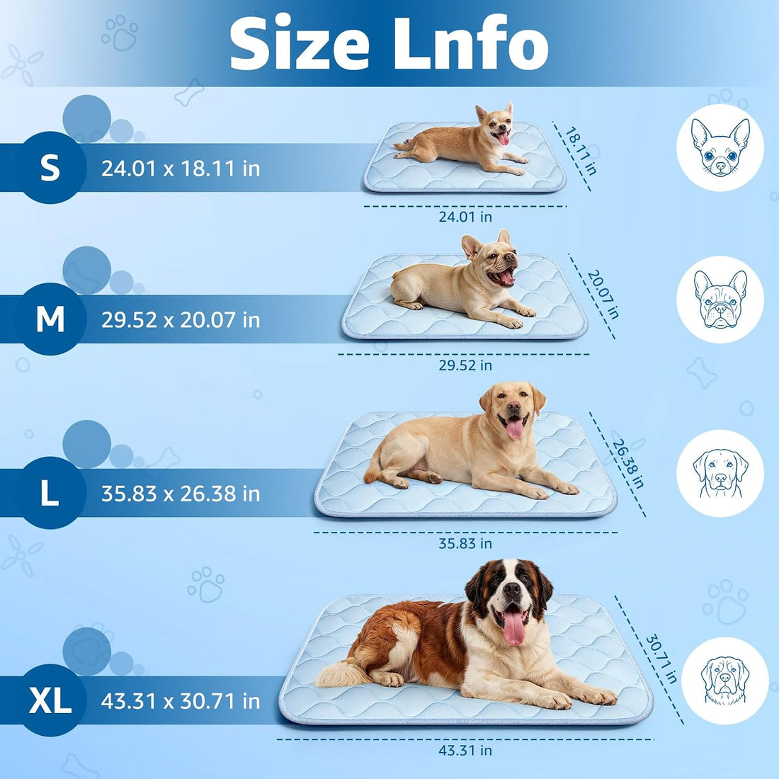 Dog Cooling Mat for Large Dogs