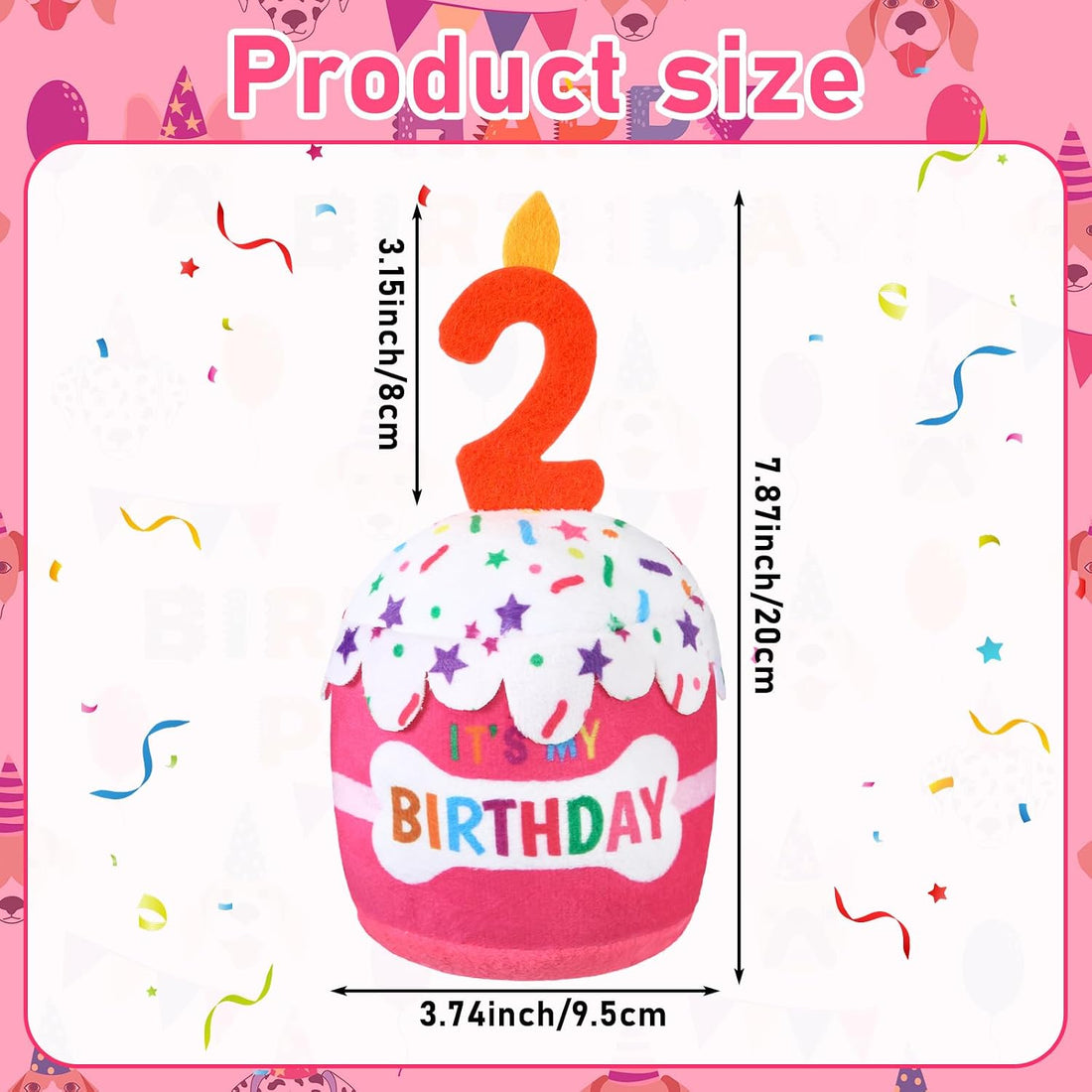 Dansydaisy Dog Birthday Cake Toy Squeaky Plush Gift