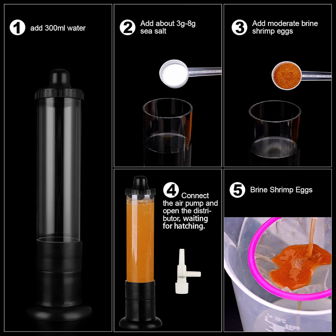 Brine Shrimp Eggs Incubator Hatchery Kit, Fish Tank Hatch Tool