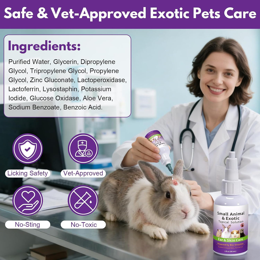 Topical Ear Infection Solution for Rabbits, Guinea Pigs & Exotics