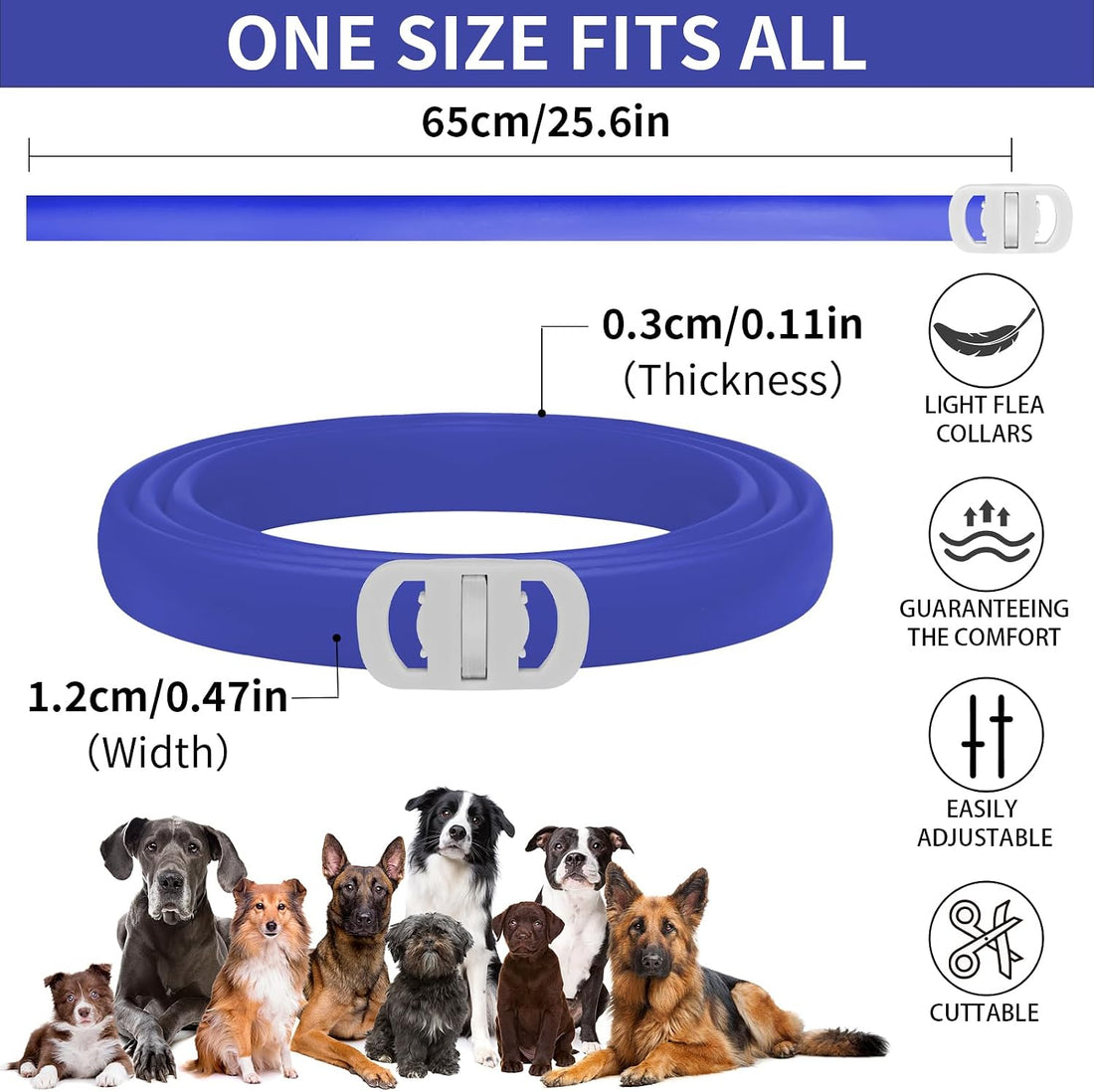 YOTANGO Flea Collar for Dogs, Dog Flea and Tick Collar, 4 Pack