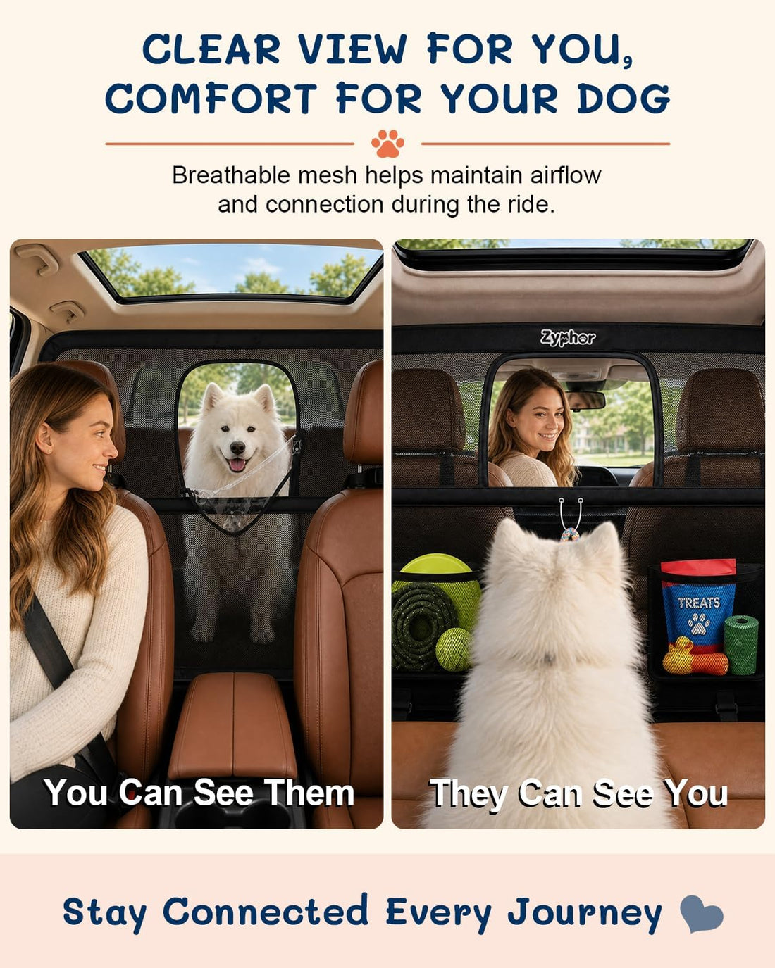 50 Inch Wide Dog Car Barrier for 2nd 3rd Row Seats & Cargo Area