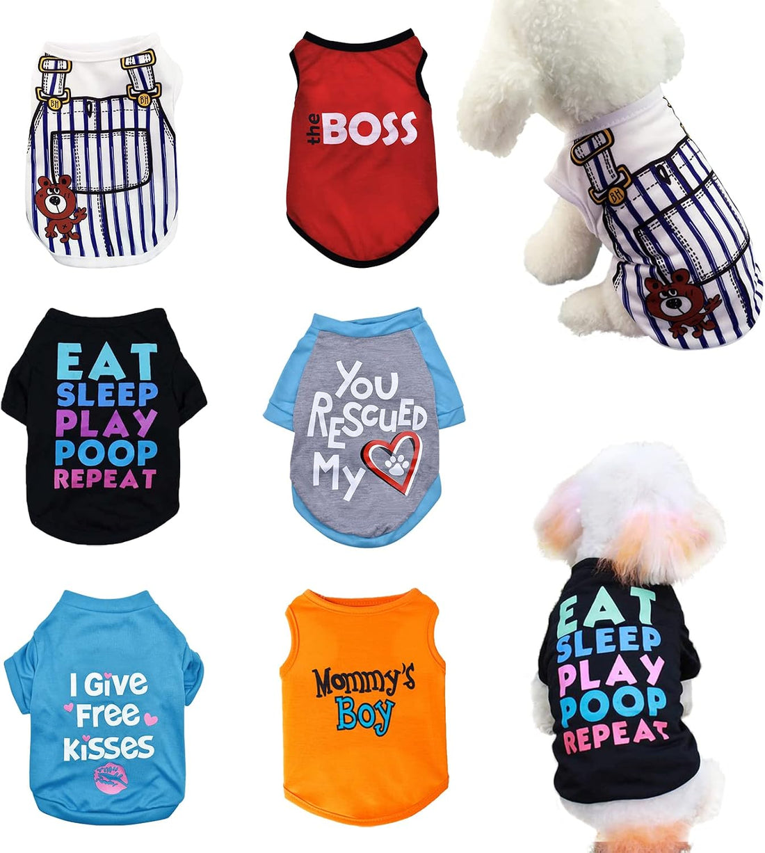 6 Pack Halloween Dog Clothes for Small Dogs