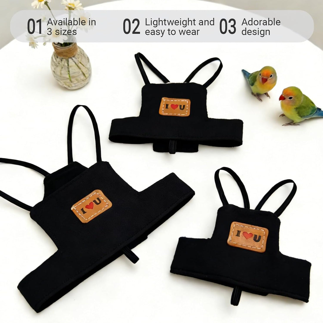 Bird Flight Harness Vest, Adjustable Training Design Anti-Bite