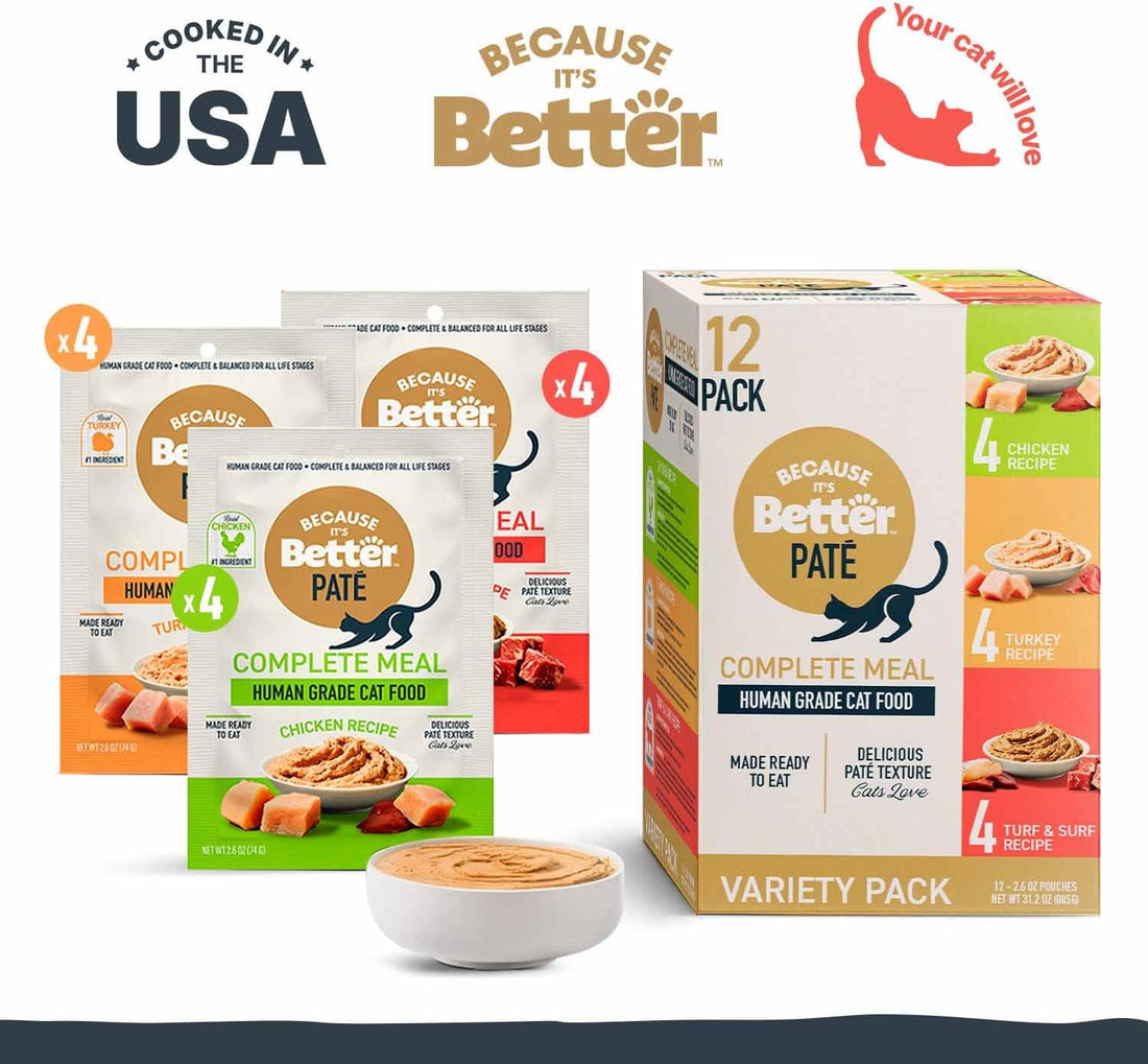 Because It’s Better Pate Complete Meal - Wet Cat Food - Variety Pack