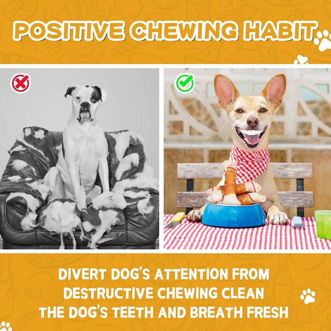 PAWUP Dog Treats Chicken Wrapped Rawhide Sticks Long Lasting Dog Chews