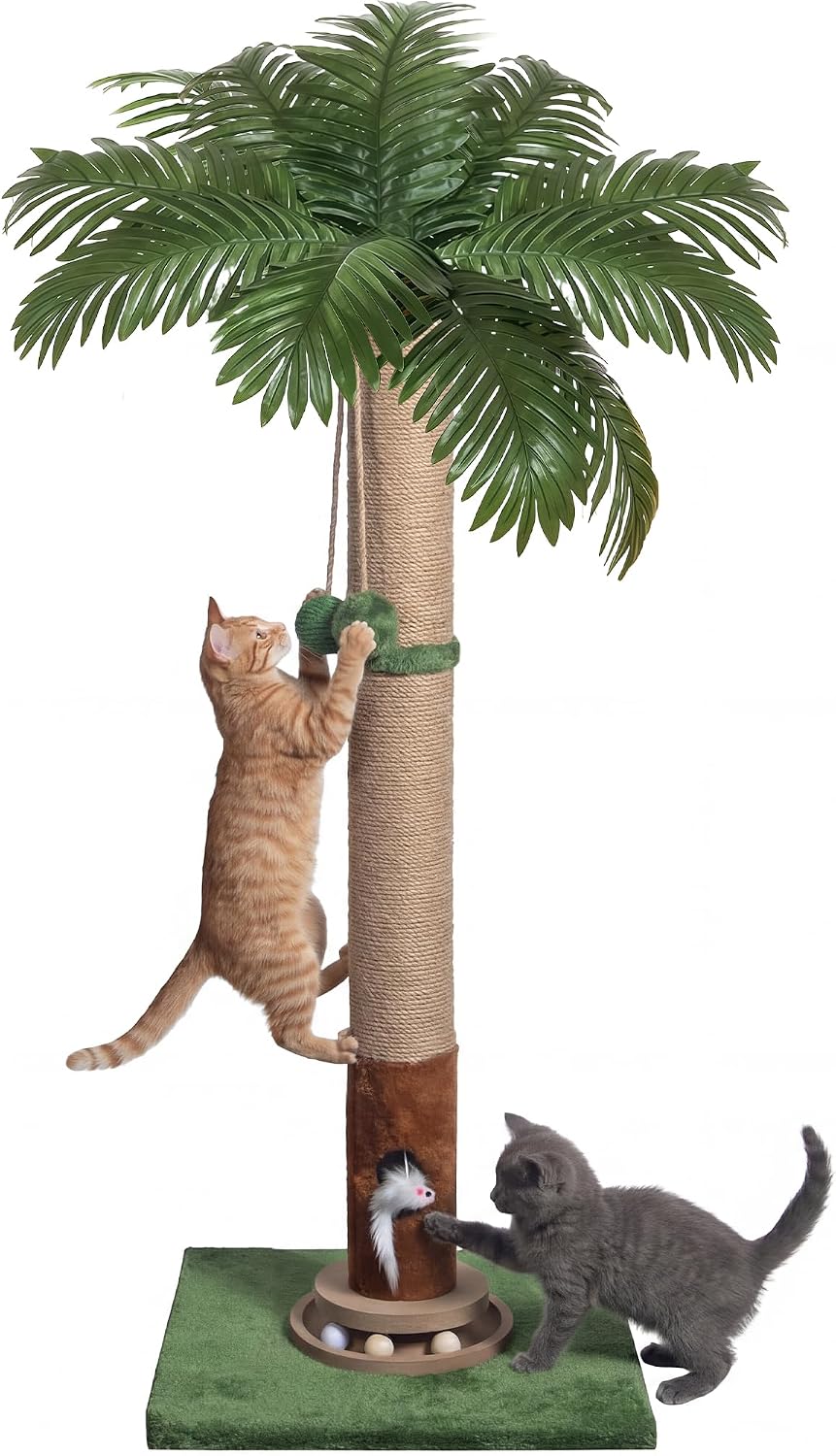 Fantasreen Cat Scratching Post 35'' Tall with Toy Mouse for Indoor