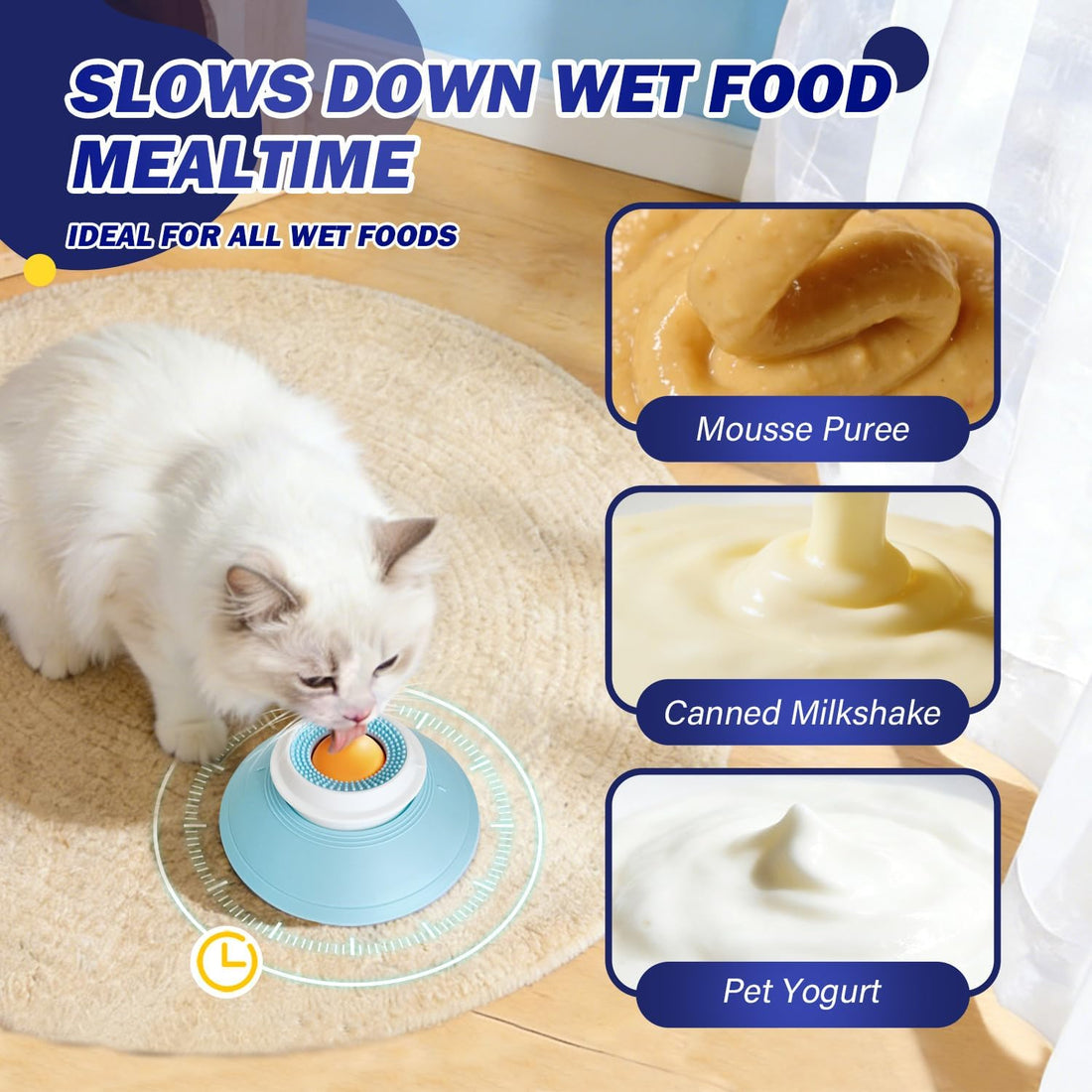 Slow Feeder cat Bowl, Interactive Licking Bowl for Wet & Liquid Food