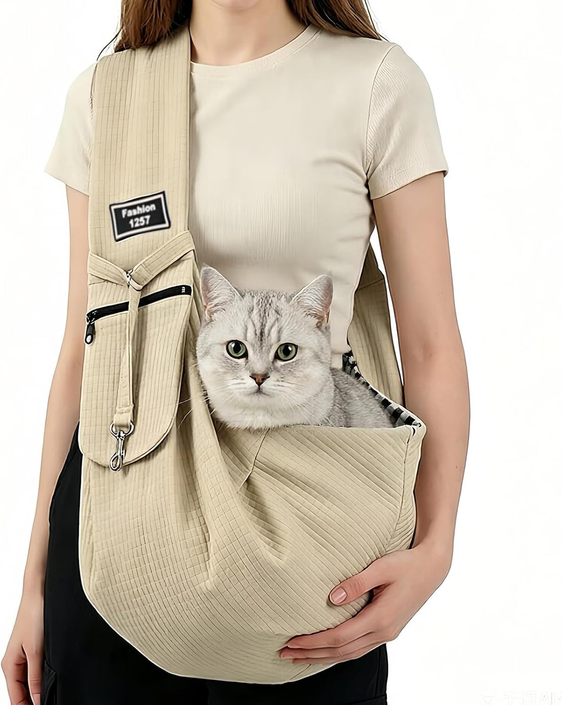 Dog Sling Water-Resistant Fabric for Small Dogs Cats 3-12 lbs