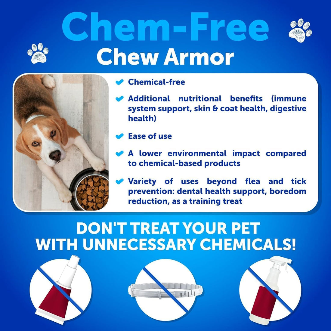 Flea and Tick Support for Dogs - 120 Chews - Dog Flea Chewables