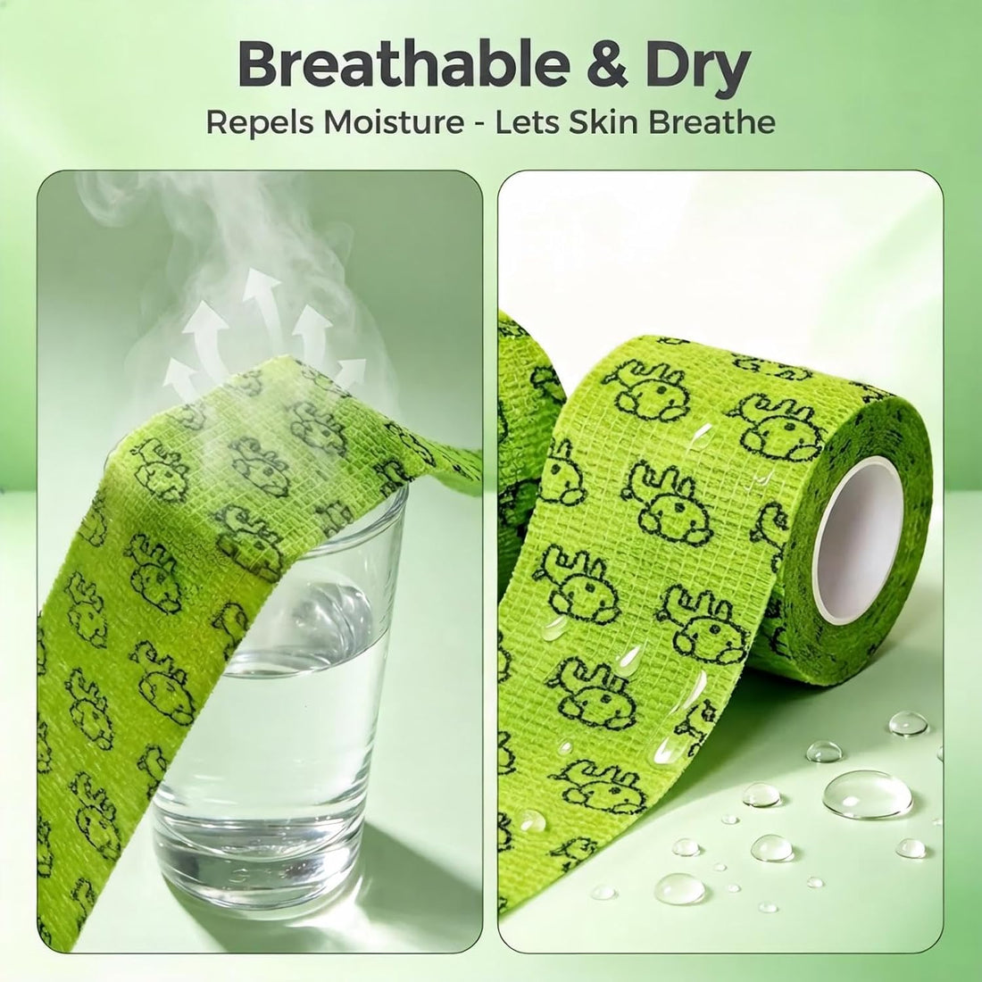 6 Rolls Quibra Vet Wrap,Self Adhesive Bandage Wrap,Stop Licking Wound
