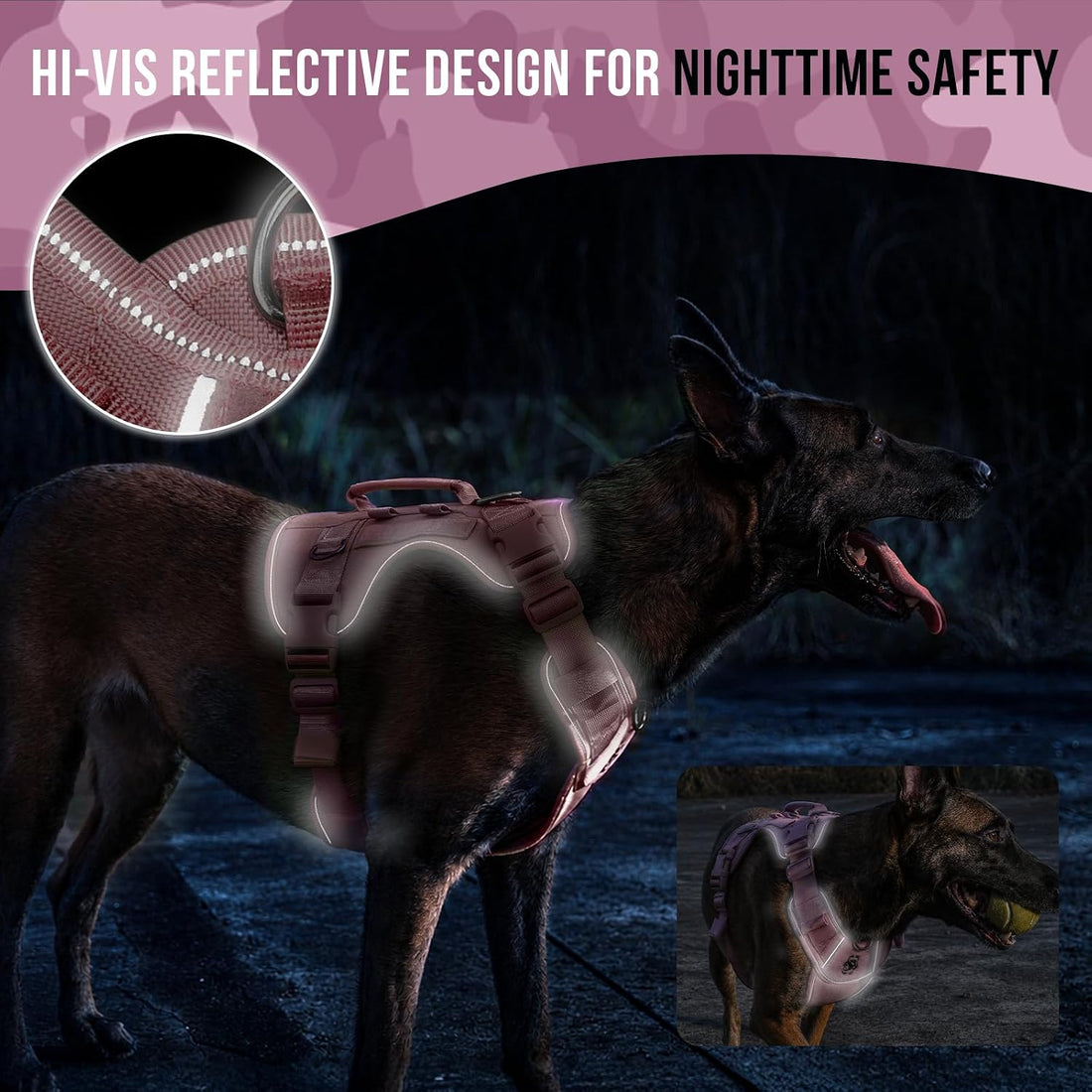 OneTigris No Pull Tactical Dog Harness for Medium Large Dogs