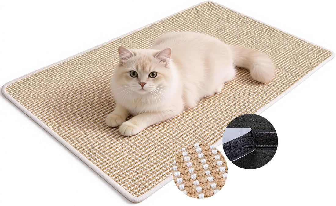 Cat Scratcher Mat, 23.6"x15.7" Natural Sisal Cat Scratch Pad