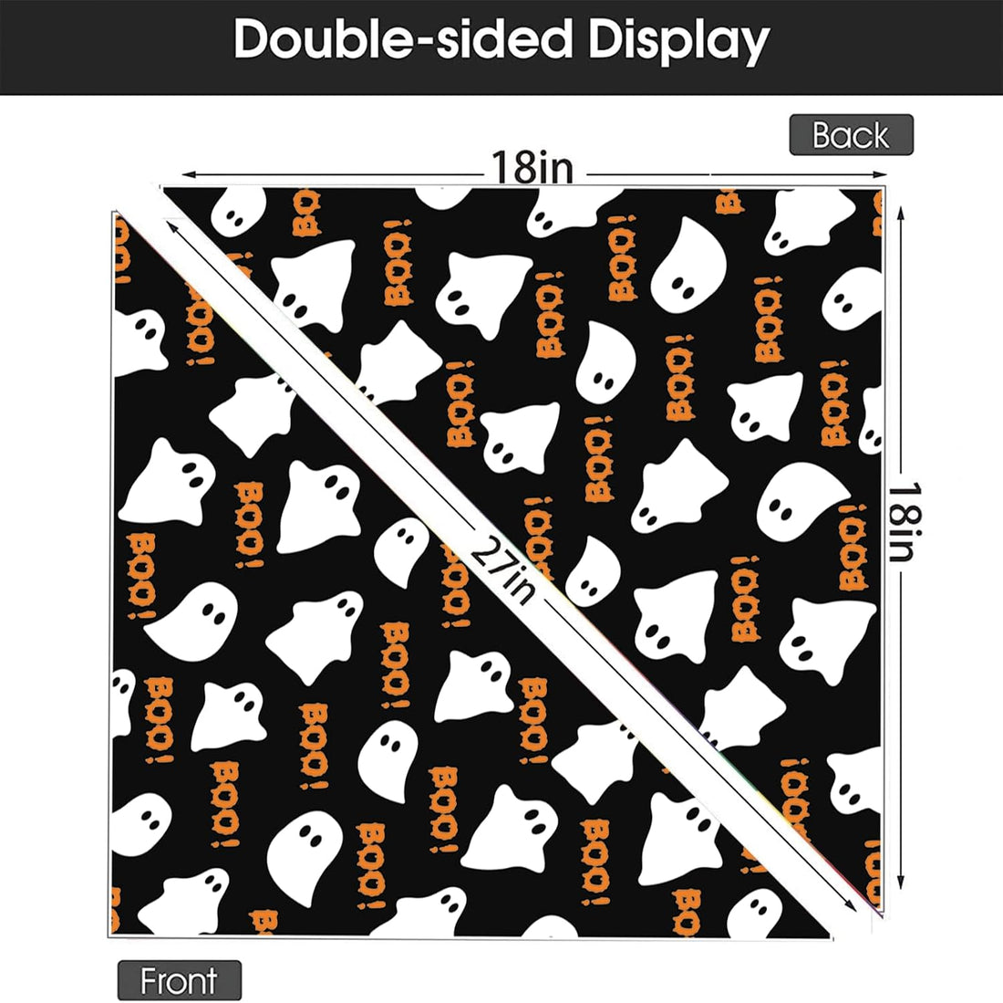 Halloween Dog Bandana Ghost Boo Scarf for Small Medium Large Dogs