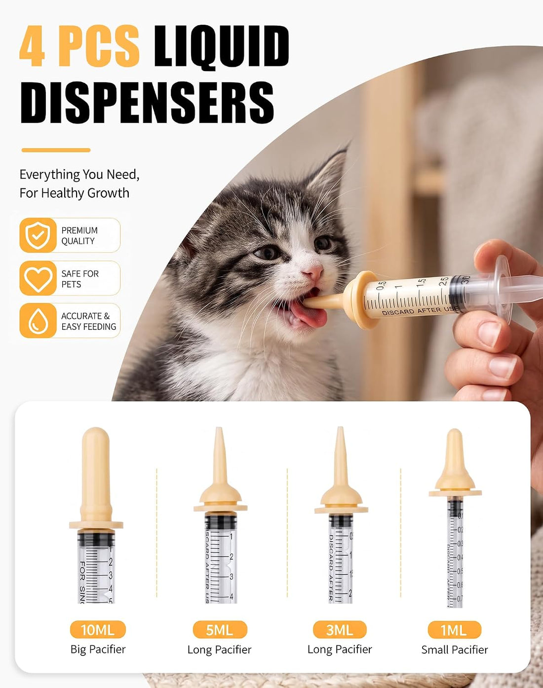 Pet Feeding Kit for Newborn Kitten，Puppy & Small Animals, 15Pcs