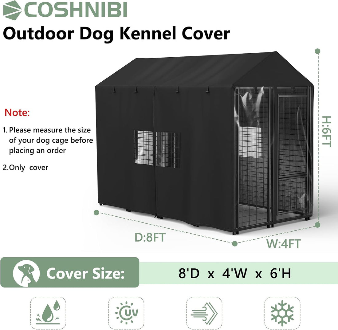 COSHNIBI Outdoor Dog Kennel Cover