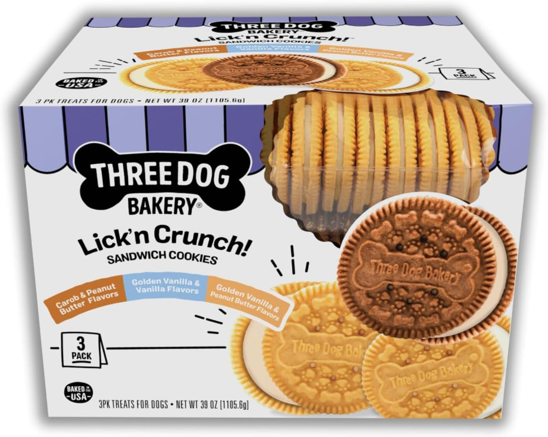 Three Dog Bakery Lick'n Crunch! Dog Treats Variety Pack - 13 oz