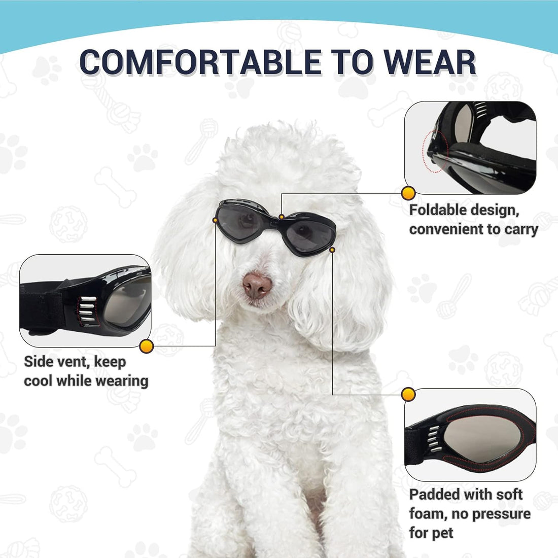 Dog Goggles Medium Breed, Dog Sunglasses for Medium Dogs Eye