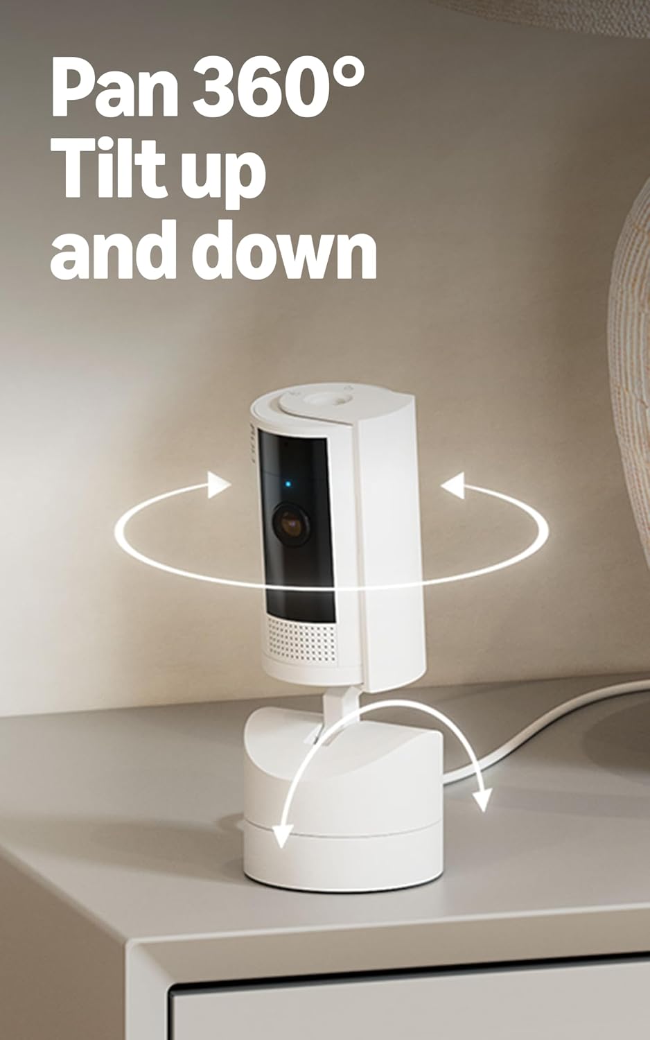 Ring Pan-Tilt Indoor Cam, White with Ring Indoor Cam (2nd Gen), White